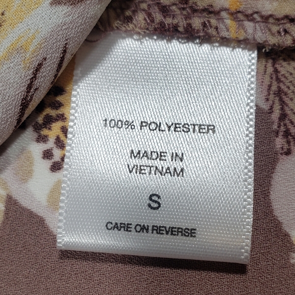 7th Avenue Design Studio NY & Co Floral 3/4 Sleeve Button Up Blouse Size Small - Picture 6 of 12